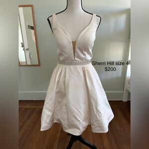 Sherri Hill Ivory Gown with Rhinestone Accent